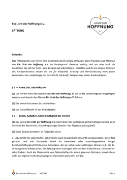 Ein Licht der Hoffnung e.V. SATZUNG