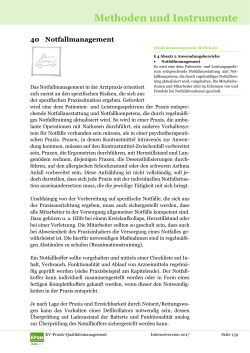 KPQM Handbuch - Kap. 40: Notfallmanagement