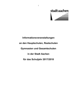 Inforveranstaltungen der weiterf&uuml;hrenden Schulen f&uuml;r das