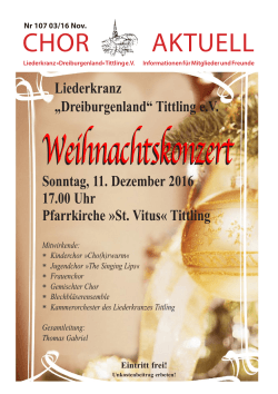 Chor aktuell - Liederkranz Dreiburgenland Tittling eV