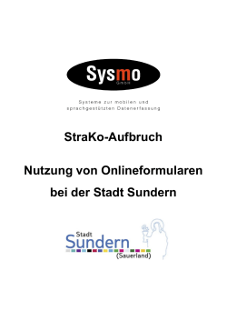 StraKo-Aufbruch Nutzung von Onlineformularen bei der Stadt Sundern