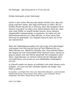 zum Bericht - SG Tübingen