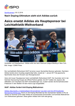 Sportartikelhersteller Asics ersetzt Adidas als Hauptsponsor