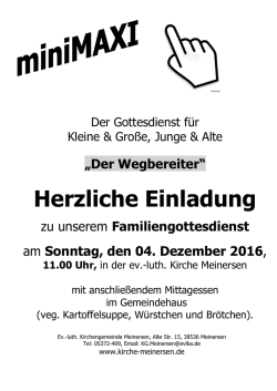 Herzliche Einladung - Ev.-luth. Kirchengemeinde Meinersen