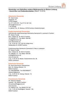 Anschriften und Gottesdienstzeiten Gem. and