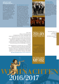 Flyer WEIHNACHTEN 2016/2017 - Kirchenmusik Schlosskirche