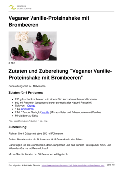 Veganer Vanille-Proteinshake mit Brombeeren