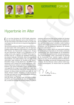 Hypertonie im Alter - Aerzteverlag medinfo AG