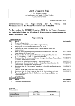 08.12.2016 Amtsausschuss - Amt Usedom-Süd