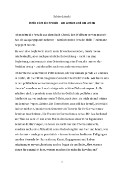 Hella oder die Freude