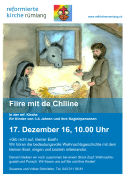 Fiire mit de Chliine 17. Dezember 16, 10.00 Uhr