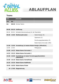 Zeitplan für den 2.12.2016 FLL Ostbrandenburg in - Robo-Boys