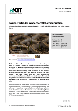 Neues Portal der Wissenschaftskommunikation