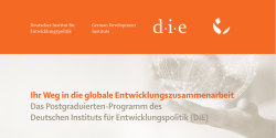 Ihr Weg in die globale Entwicklungszusammenarbeit Das