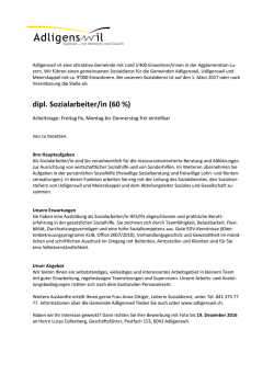 dipl. Sozialarbeiter/in (60 %)
