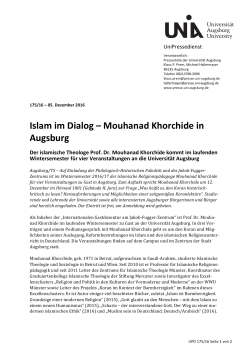 Islam im Dialog – Mouhanad Khorchide in Augsburg