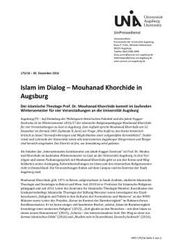 Islam im Dialog &ndash; Mouhanad Khorchide in Augsburg