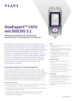 OneExpert™ CATV mit DOCSIS 3.1