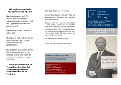 Freiwilliges Soziales Jahr bei der KAS - Konrad-Adenauer