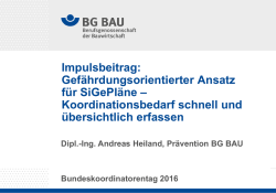Impulsbeitrag: Gef&auml;hrdungsorientierter Ansatz f&uuml;r SiGePl&auml;ne