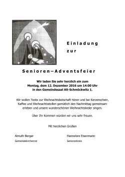Senioren-Advendsfeier - Ev.Kirche Schmöckwitz