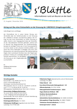 Blättle November - Beuren an der Aach