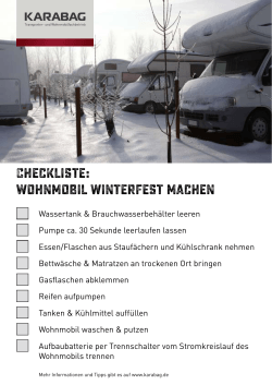 Checkliste: Wohnmobil winterfest machen