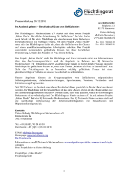 Pressemitteilung als  - Flüchtlingsrat Niedersachsen
