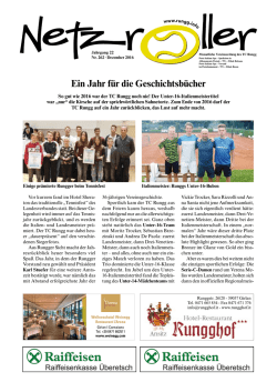 Ein Jahr f&uuml;r die Geschichtsb&uuml;cher