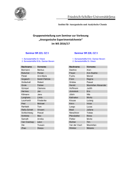 Gruppeneinteilung in die Seminare