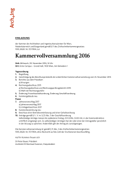 Kammervollversammlung 2016 - Kammer der Architekten und