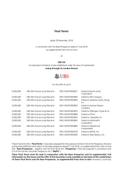 Final Terms - UBS
