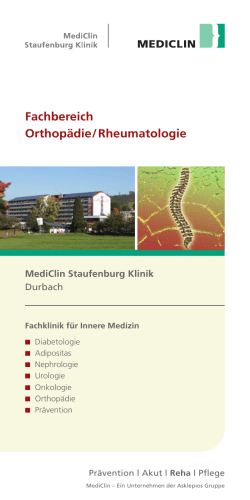 Fachbereich Orthopädie/Rheumatologie