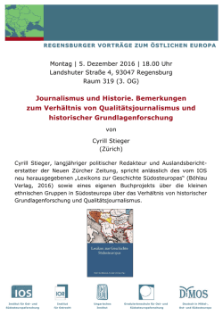 Journalismus und Historie. Bemerkungen zum Verhältnis von