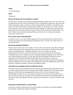 Interview mit unserem neuen Schulleiter
