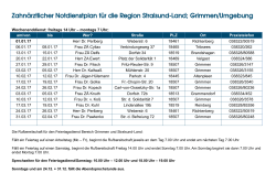 Zahnärztlicher Notdienstplan für die Region Stralsund