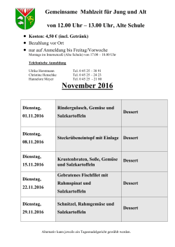 Gemeinsame Mahlzeit für Jung und Alt