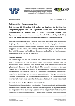 Goldmedaillen f&uuml;r Junggeografen