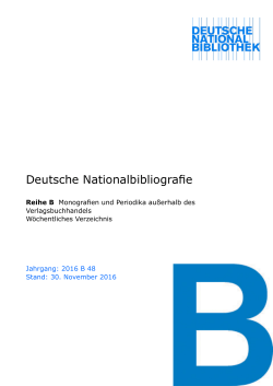 Reihe B - Katalog der Deutschen Nationalbibliothek