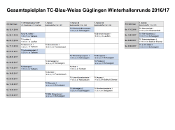 Gesamtspielplan TC-Blau-Weiss Güglingen Winterhallenrunde