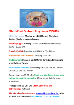 Eltern-Kind-Zentrum Programm 09/2016: