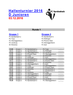 Spielplan D-Junioren 2016