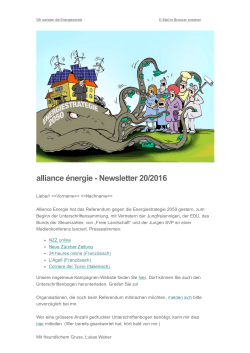 alliance énergie Newsletter 20/2016