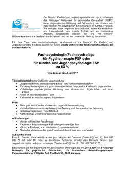 Fachpsychologin/Fachpsychologe für Psychotherapie FSP oder für