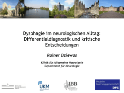Dysphagie im neurologischen Alltag: Differentialdiagnostik und