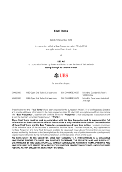 Final Terms - UBS
