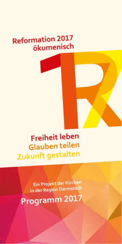 Programm Reformation 2017 ökumenisch
