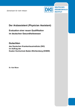 Der Arztassistent (Physician Assistant) Gutachten