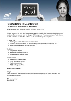 Haushaltshilfe in Liechtenstein - rheintaljob.at