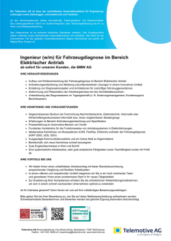 Ingenieur (w/m) f&uuml;r Fahrzeugdiagnose im Bereich Elektrischer Antrieb